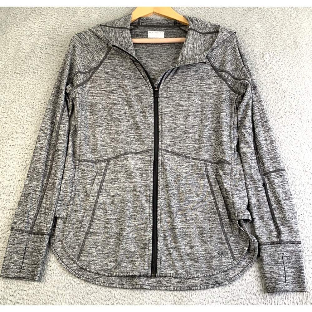 Athleta Hoodie Womens Size Small Full Zip Long Sleeve Grey Athleticwear